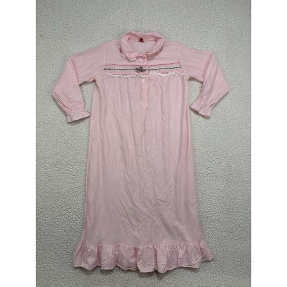 Eastern Isles Other - Vintage Tom Girl Eastern Isles‎ Size 8 Pink Nightgown Lace Ruffle Prairie USA